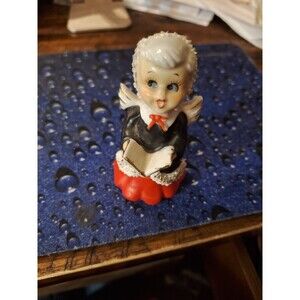 Vintage Christmas Choir Angel Girl w/ Spaghetti Porcelain Figurine Japan‎